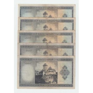 Československo - státovky londýnské emise, 1000 Koruna (1945), série BA,BB,BC,BG,BL, BHK.76,