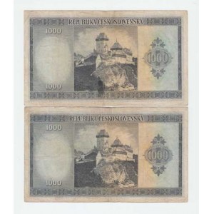 Československo - státovky londýnské emise, 1000 Koruna (1945), série BA, BC, BHK.76, He.81a,