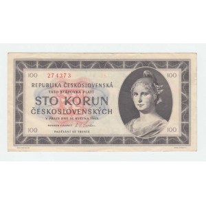 Československo - bankovky a státovky 1945 - 1953, 100 Koruna 1945, série C28, BHK.77b1, He.82b,