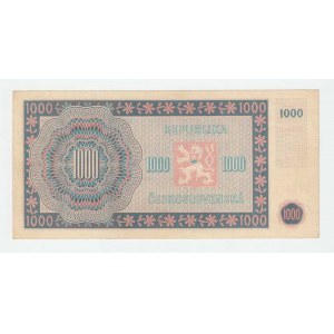 Československo - bankovky a státovky 1945 - 1953, 1000 Koruna 1945, série 06B, BHK.78b, He.83b.s1,