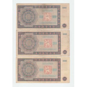Československo - bankovky a státovky 1945 - 1953, 1000 Koruna 1945, série C04, C08, C09, BHK.78b,