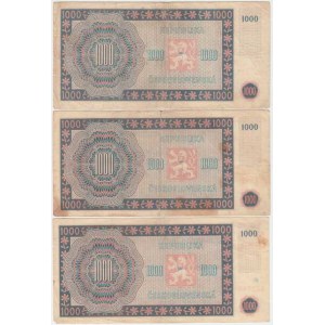 Československo - bankovky a státovky 1945 - 1953, 1000 Koruna 1945, série 11C, 24C, 30C, BHK.78c1,