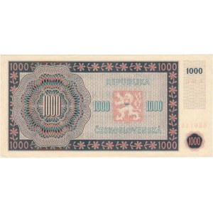 Československo - bankovky a státovky 1945 - 1953, 1000 Koruna 1945, série 16C, BHK.78c1, He.84a,