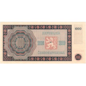 Československo - bankovky a státovky 1945 - 1953, 1000 Koruna 1945, série 25C, BHK.78c1, He.84a,
