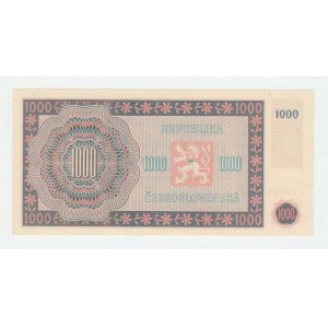 Československo - bankovky a státovky 1945 - 1953, 1000 Koruna 1945, série 21C, BHK.78c1, He.84a.s1,