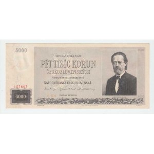 Československo - bankovky a státovky 1945 - 1953, 5000 Koruna 1945, série 17A, BHK.79, He.85a.s1,