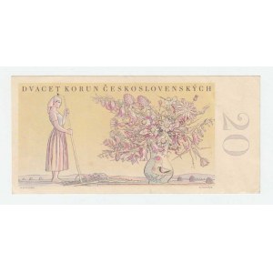 Československo - bankovky a státovky 1945 - 1953, 20 Koruna 1949, série B06, BHK.83b, He.91a neper