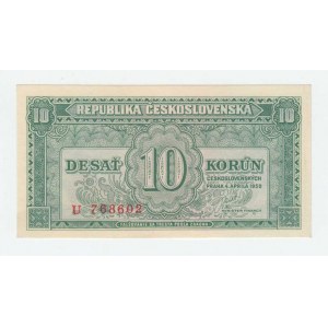 Československo - bankovky a státovky 1945 - 1953, 10 Koruna 1950, série U, BHK.84a, He.92a neperf.