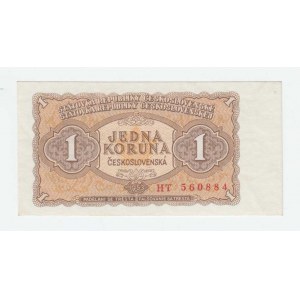 Československo - bankovky a státovky 1953, 1 Koruna 1953, série HT (Praha), BHK.86bB, He.98b,