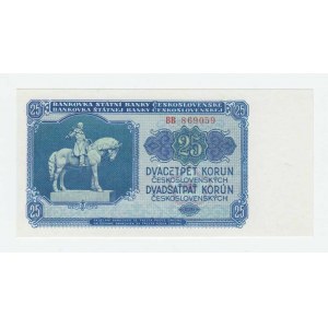 Československo - bankovky a státovky 1953, 25 Koruna 1953, sér. BB (Moskva), BHK.90aA,