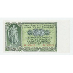 Československo - bankovky a státovky 1953, 50 Koruna 1953, sér. BN (Moskva), BHK.91aA,
