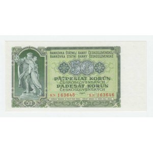 Československo - bankovky a státovky 1953, 50 Koruna 1953, sér. KN (Praha), BHK.91bB,