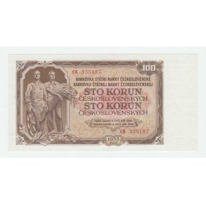 Československo - bankovky a státovky 1953, 100 Koruna 1953, sér. CK (Moskva), BHK.92aA,