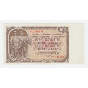 Československo - bankovky a státovky 1953, 100 Koruna 1953, sér. HT (Praha), BHK.92bB,