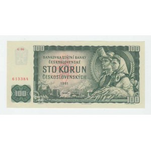 Československo - bankovky a státovky 1958 - 1964, 100 Koruna 1961, série G06, BHK.98d, He.111a,