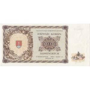 Československo - nevydané bankovky a státovky, 5000 Koruna 1944, série 6Ni, BHK.N5, He.59a.s2,