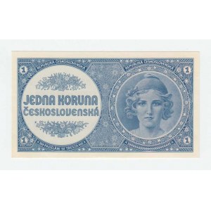 Československo - nevydané bankovky a státovky, 1 Koruna b.l. (1946), BHK.N8, He.86a neperf.