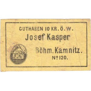 Nouzová platidla českých měst, po roce 1850, Böhm.Kamnitz (Česká Kamenice) - J.Kasper - 10 Krejcar