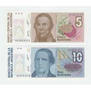 Argentina, 5 Australes (1986), 10 Australes (1986),