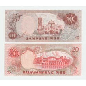 Filipiny, 10 Piso, 20 Piso (1974-1985), Pick.154a,155a 2ks