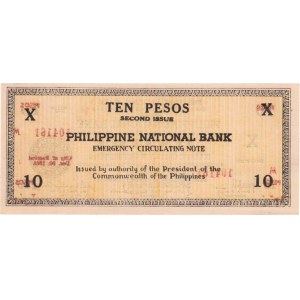 Filipiny, 10 Pesos 1941, Pick.S627b - Philippine National Bank
