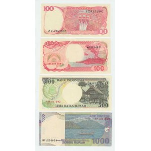 Indonesie, 100 Rupie 1984, 100 Rupie 1993, 500 Rupie 1994,