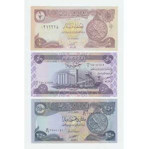 Irák, 1/2 Dinar 1993, 50 Dinár 2003, 250 Dinár 2003,
