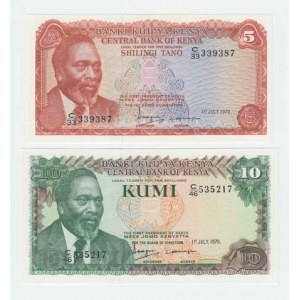 Keňa, 5 Shillings 1978, 10 Shillings 1978, Pick.15,16 2ks