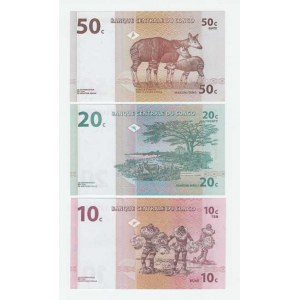 Kongo (Zaire), 10 Centimes 1997, 20 Centimes 1997, 50 Centimes 1997,