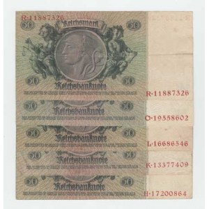 Německo, 50 Marka 1933, Pick.182a, Ros.175b - podtisk a série