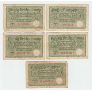 Německo - poukázky pro okupovaná území, 1939 - 1945, 50 Fenik b.l., Pick.R135, Ros.550a - série 16,