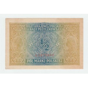 Polsko, 1/2 Marka 1917 - německá okupace, Pick.1, Mil.1a