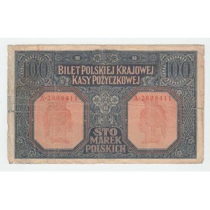 Polsko, 100 Marka 1916 - německá okupace, Pick.15, Mil.15,