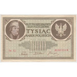Polsko, 1000 Marek 17.5.1919, Pick.22d, Mil.22g - Ser.ZJ