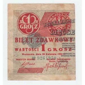 Polsko, 1 Groš 1924 - levá polovina, Pick.42a, Mil.42aL,