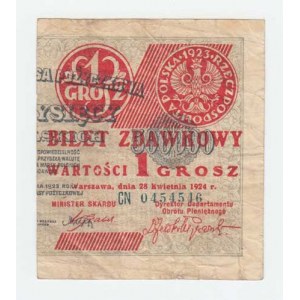 Polsko, 1 Groš 1924 - pravá polovina, Pick.42b, Mil.42fP