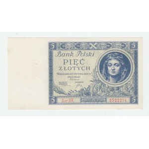 Polsko, 5 Zlotych 1930, Pick.72, Mil.71c