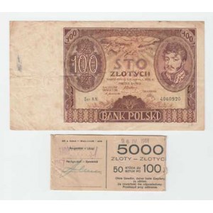 Polsko, 100 Zlotych 1932, Pick.74b, Mil.73b, 2x natrž. cca