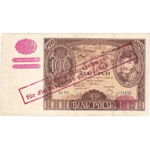 Polsko, 100 Zlotych 1932 - pravý okupační přetisk, Mil.89b,