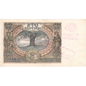 Polsko, 100 Zlotych 1934 - falešný okupační přetisk, Mil.90a,