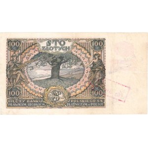 Polsko, 100 Zlotych 1934 - falešný okupační přetisk, Mil.90a,