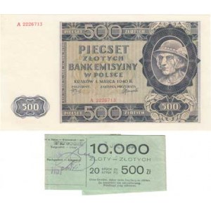 Polsko, 500 Zlotých 1940 - německá okupace, Pick.98, Mil.98a,