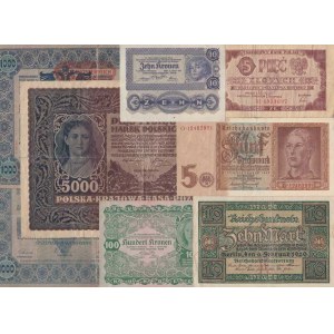 Konvoluty bankovek, Německo, Polsko, Rakousko-Uhersko, Rakousko, každá