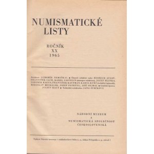 Numismatické časopisy a sborníky :, NSČS - Numismatické listy 1965 - 1967, tři kompletní