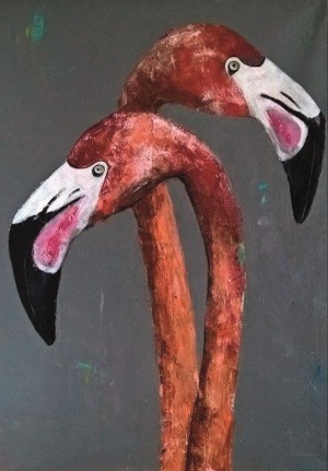 Karolina Kucharska, Dwa flamingi, 2017