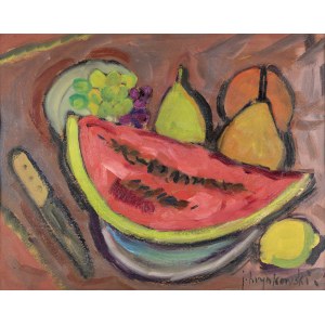 Hrynkowski Jan (1891-1971), Stilleben mit Wassermelone, 1960er Jahre.