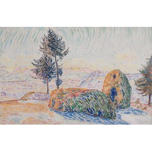 Krcha Emil (1894 - 1972), Landschaft mit Hufen, 1920er Jahre
