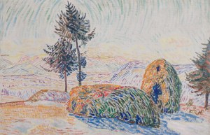 Krcha Emil (1894 - 1972), Pejzaż z kopami, lata 20. XX wieku