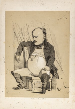 Daumier Honore (1808 - 1879), Napoleon Bonaparte. Karykatura, przed 1871