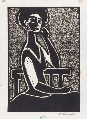 Lewicki Leopold (1906 - 1973), Kobieta z papierosem, lata 60. XX w.
